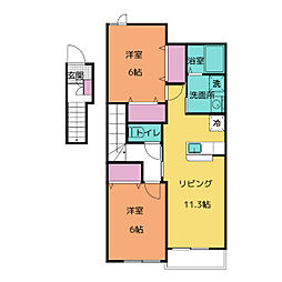 ヴェルデ・ルーチェB 2LDKの間取図画像