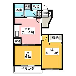 エレガントC 2DKの間取図画像
