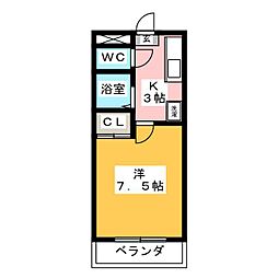 メゾンブローニュ6 1Kの間取図画像