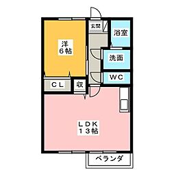 ピアヌーラ 1LDKの間取図画像