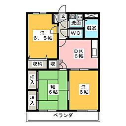サンライズマンション 3DKの間取図画像