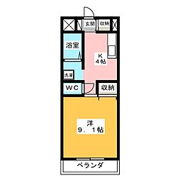 フォレスト 1Kの間取図画像