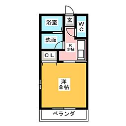 セントレアコート 1Kの間取図画像