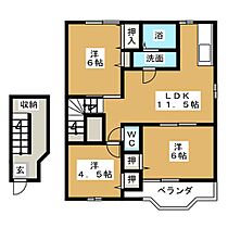 フラワータウン亀山II  ｜ 三重県亀山市亀田町（賃貸アパート3LDK・2階・65.57㎡） その2