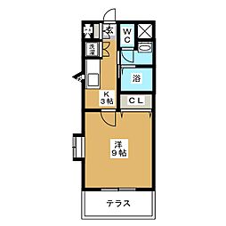 マンション芸濃 1Kの間取図画像