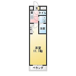 プレミール川崎 1Kの間取図画像