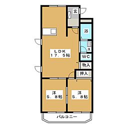 セントヴィラージュ 2LDKの間取図画像