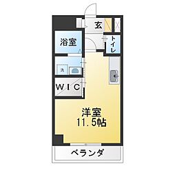 フラワーパーク ワンルームの間取図画像