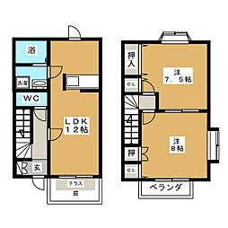 サニーヒル伊藤2 2LDKの間取図画像