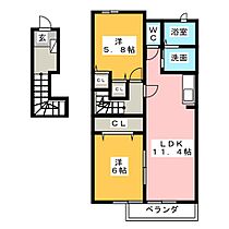 セレーノII  ｜ 三重県松阪市町平尾町（賃貸アパート2LDK・2階・55.81㎡） その2