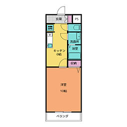 ハイタウン久保 1階1DKの間取り
