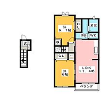 プラザサンライズＡ  ｜ 三重県松阪市甚目町（賃貸アパート2LDK・2階・57.07㎡） その2