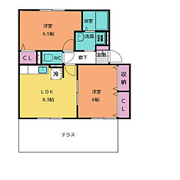 和み A 1階2LDKの間取り