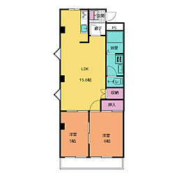 セピアガーデンI 1階2LDKの間取り