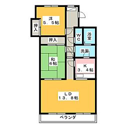 ハイタウン　ソレイユ 5階2LDKの間取り