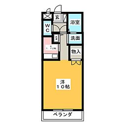 コッジィーコートＦＵＫＡＴＡ 2階1Kの間取り