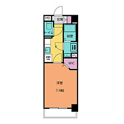エムズテラス 2階1Kの間取り