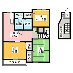 カーサ・ラフィネＡ 2階3LDKの間取り
