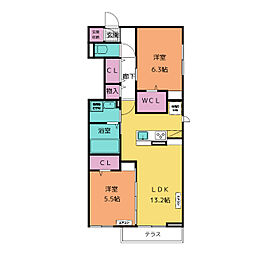 間取図画像 2LDK