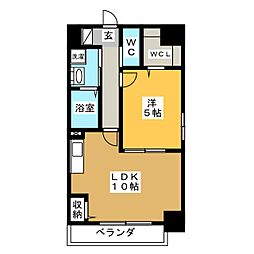 Maple利平治 1LDKの間取図画像