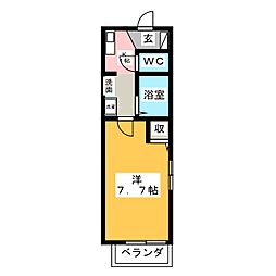 サイトウメモリアル 1Kの間取図画像