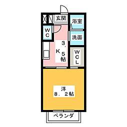 エトワール利平治 1Kの間取図画像