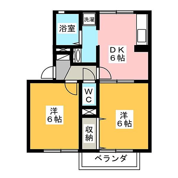 セジュールあや　Ａ棟 ｜三重県伊賀市平野東町(賃貸アパート2DK・1階・42.11㎡)の写真 その2