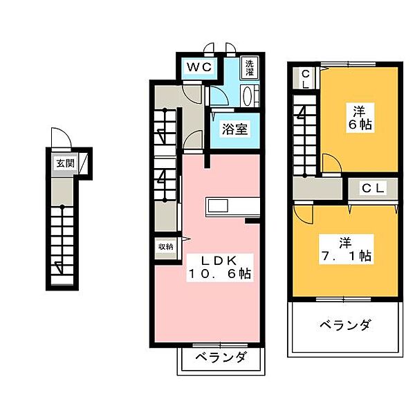 サニーレジデンス上野II ｜三重県伊賀市三田(賃貸アパート2LDK・2階・65.64㎡)の写真 その2