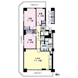 サニータウン習志野台サンハイツ 3LDKの間取図画像