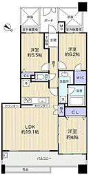 レクセルマンション習志野 3LDKの間取図画像