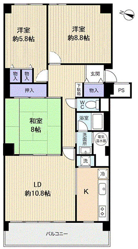 3LDK 間取り