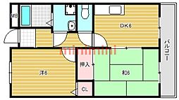 ル・ヴェール太田 2DKの間取図画像