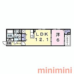 菅原2丁目アパート(026237201) 1LDKの間取図画像