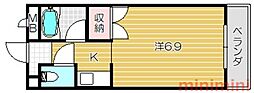 メゾン・リヴェール2 ワンルームの間取図画像