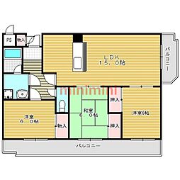 グランドール山口 3LDKの間取図画像