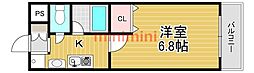ソレイユ東奈良 1Kの間取図画像