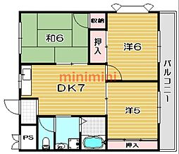 リィブチャシャトウ 3DKの間取図画像