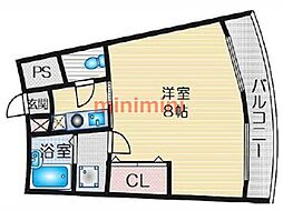 アップルハイツ南芥川 1Kの間取図画像