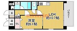 セリーゼウエスト 1LDKの間取図画像