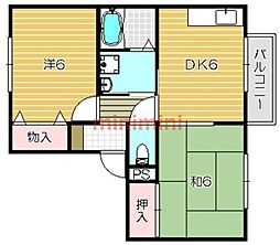 シンフォニックガーデンB 2DKの間取図画像