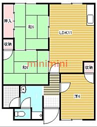ラフレシア山崎 3LDKの間取図画像