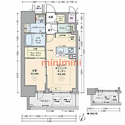 エステムコート新大阪XVIIベイス 1LDKの間取図画像