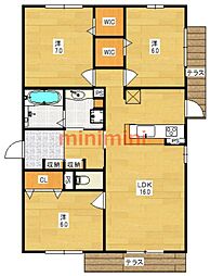 ベルセレッソ古曽部 3LDKの間取図画像