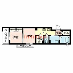 パステルC.C 2Kの間取図画像