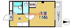 エンジェリマンション 1Kの間取図画像