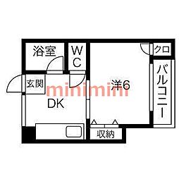サンヒルズ 1DKの間取図画像