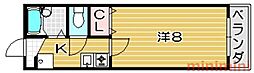 アビタシオン奈佐原B棟 1Kの間取図画像