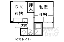 御土居マンション 4階1DKの間取り