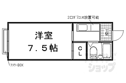 トミーハイツ 1Kの間取図画像