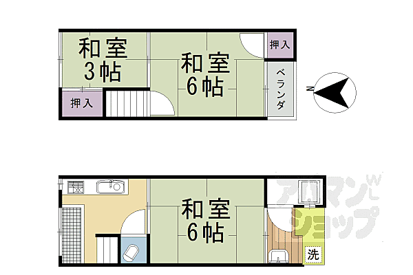 紫竹西北町51－8貸家 KASIYA｜京都府京都市北区紫竹西北町(賃貸一戸建3K・--・34.24㎡)の写真 その2